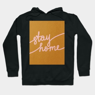 Stay home, Quote, Line art Hoodie
